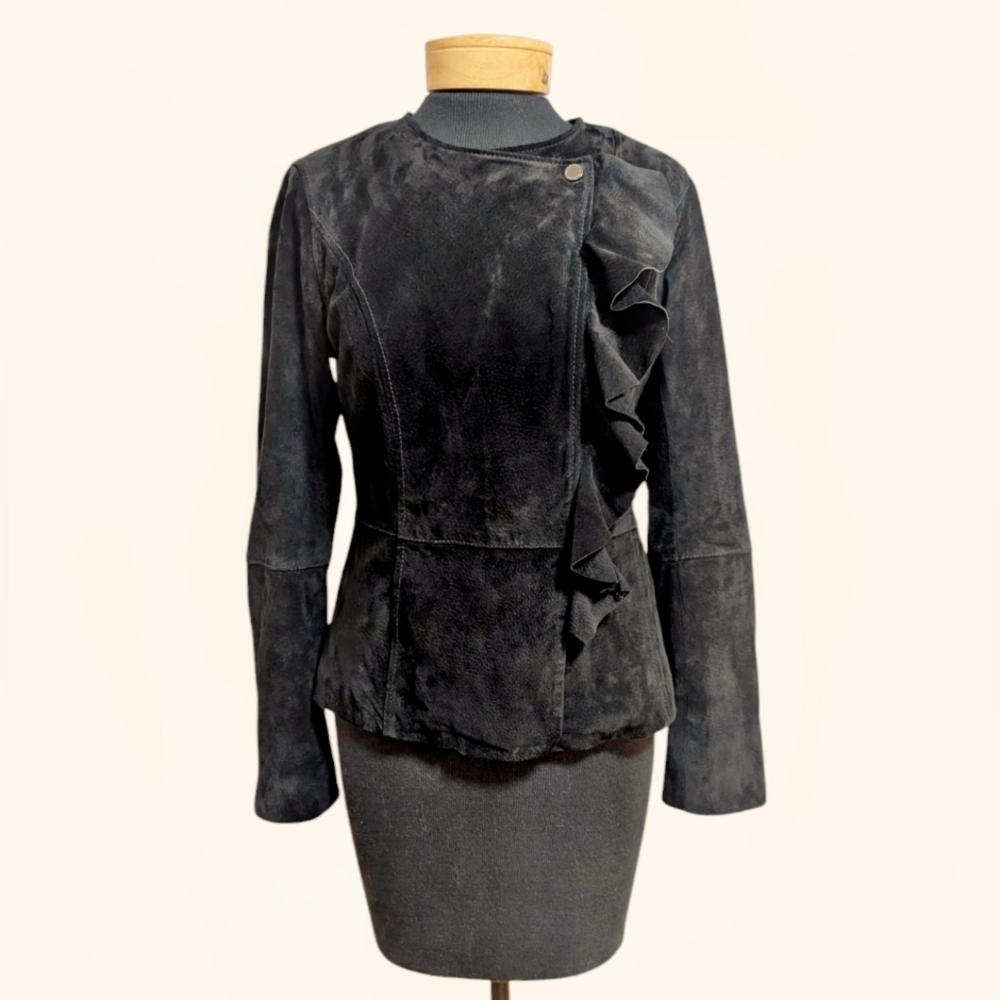 Isaac Misrahi Genuine Suede Black Jacket, sz 4